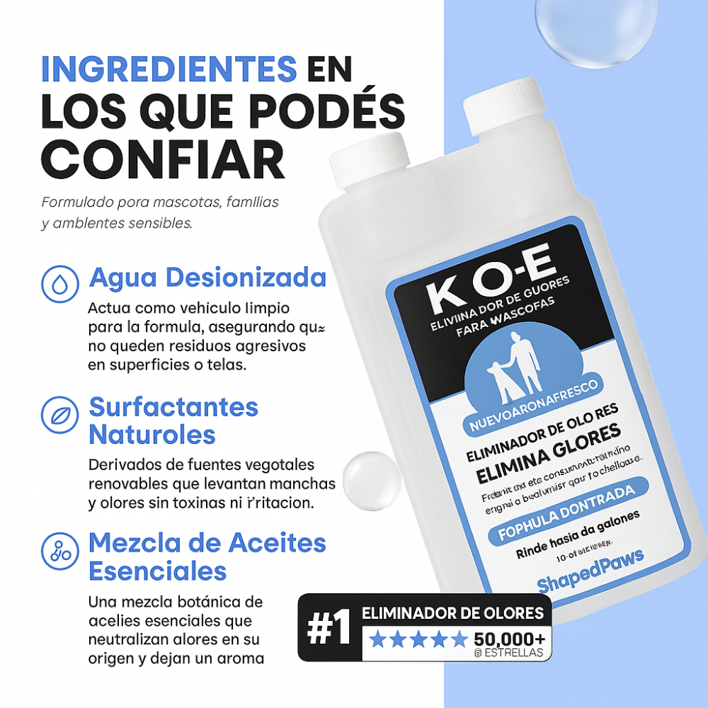 🐾 K.O.E – Eliminador de Olores para Mascotas